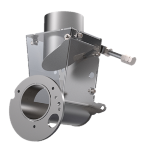 Revo inlet chute with integrated fire barrier